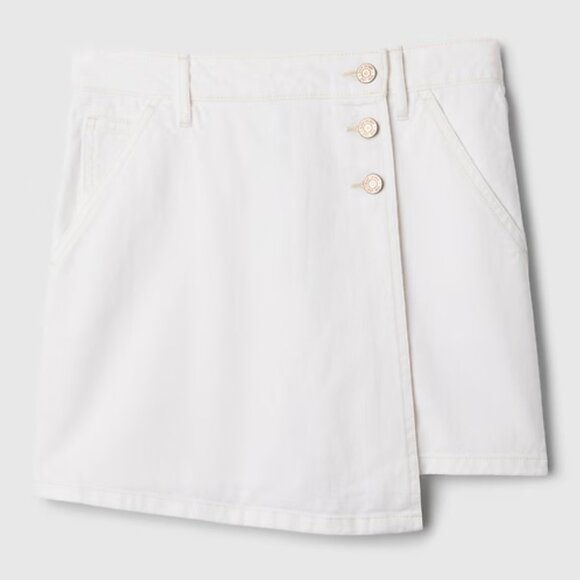 NWT Gap White Denim Wrap Mini Skort - Size 27 (4) Tall - Picture 3 of 8
